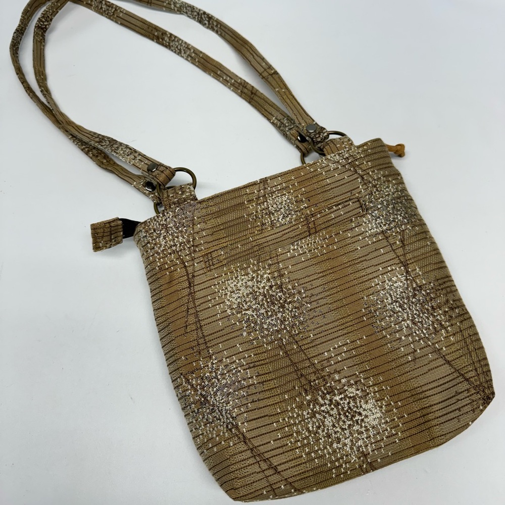 Small Handmade Canvas Purse Dandelion Design Made in USA Lightweight Zip NWOT